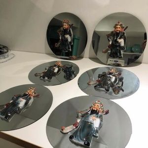 Vintage Asian Fighter Warrior MirrorWall Plates (6)